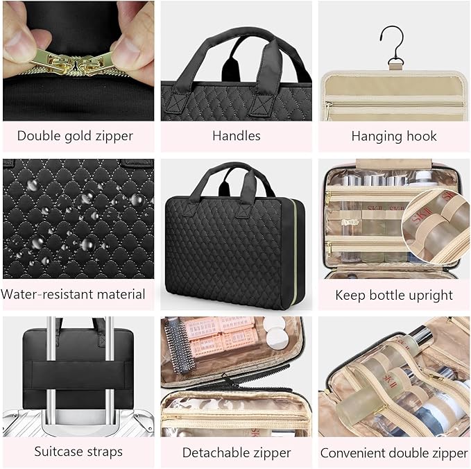 Detachable Travel Toiletry Bag for Women - Large Toiletry Bags for Traveling Women - Hanging Makeup Cosmetic Bag, Organizer for Travel Accessories Cruise Essential - Travel Size Toiletries - Image 6