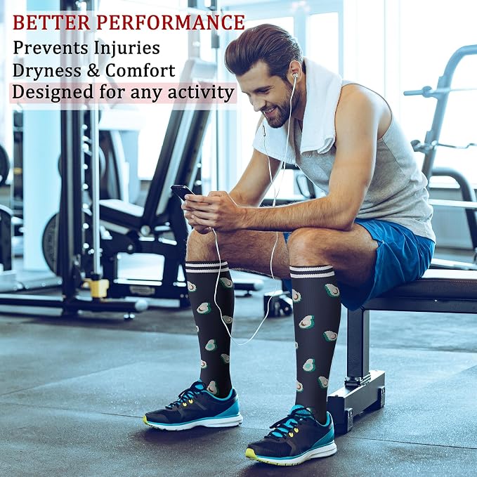 CHARMKING Compression Socks for Women & Men Circulation (8 Pairs) 15-20 mmHg Best Calf Socks Support for Athletic Cycling - Image 3