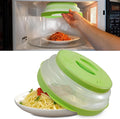 HOVER COVER Magnetic Microwave Splatter Cover - 12-Inch Collapsible - Green | High Power, Stronger Magnetic Grip, BPA-Free Lid, Vented Plate Guard with Steam Vents, Dishwasher Safe, Space-Saving Storage by HoverCover