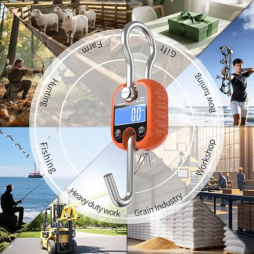 Hanging Scale Handheld 440lb/200kg Crane Scale Luggage Scale,with ABS Plastic case & Big LCD Display, Portable Digital Mini Crane Scale Fishing Scale,for Gym,Hunting,Travelling - Image 5