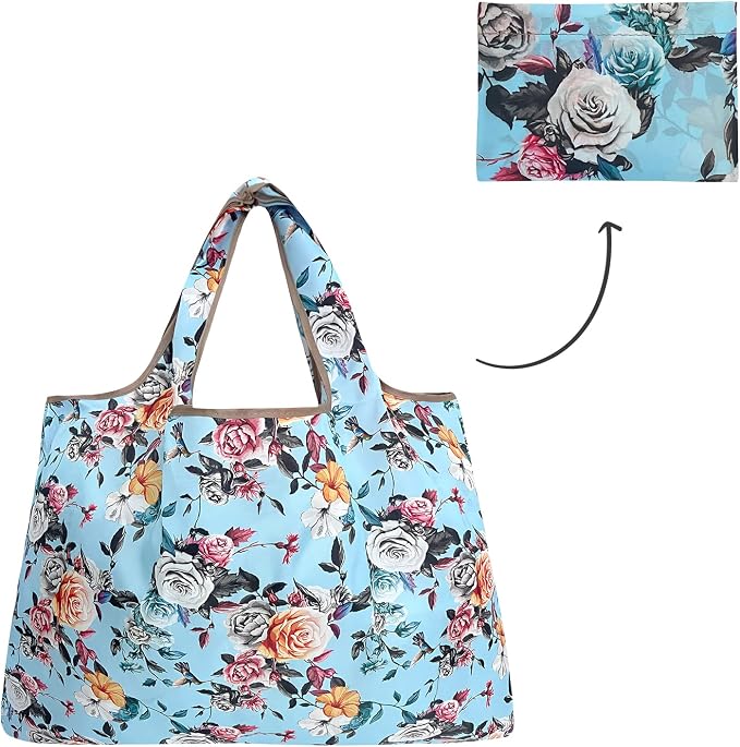 allydrew Large Foldable Tote Nylon Reusable Grocery Bags - Image 5