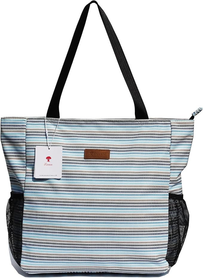 ESVAN Original Floral Water Resistant Large Tote Bag Shoulder Bag for Gym Beach Travel Daily Bags Upgraded - Image 4