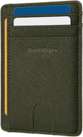 RUNBOX Slim Wallet for Men and Women, RFID Blocking Leather Card Holder | Minimalist 8-slot design fits IDs and credit cards in a thin profile for front pockets, purses, pants and travel by RUNBOX