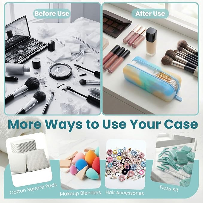 Cotton Pad Swab Travel Case, Waterproof Organizer (Ocean Breeze) - Image 6