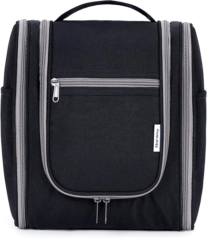 Narwey Small Hanging Travel Toiletry Bag Cosmetic Make Up Organizer for Women and Men (Medium, Black) by Narwey