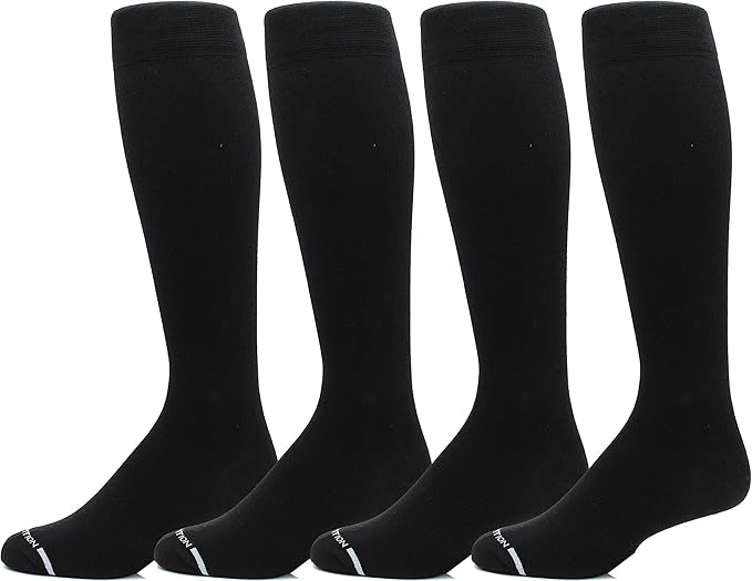Dr. Motion 4 Pairs Men's Athletic Traveler Graduated Compression Knee High Socks by Dr.+Motion