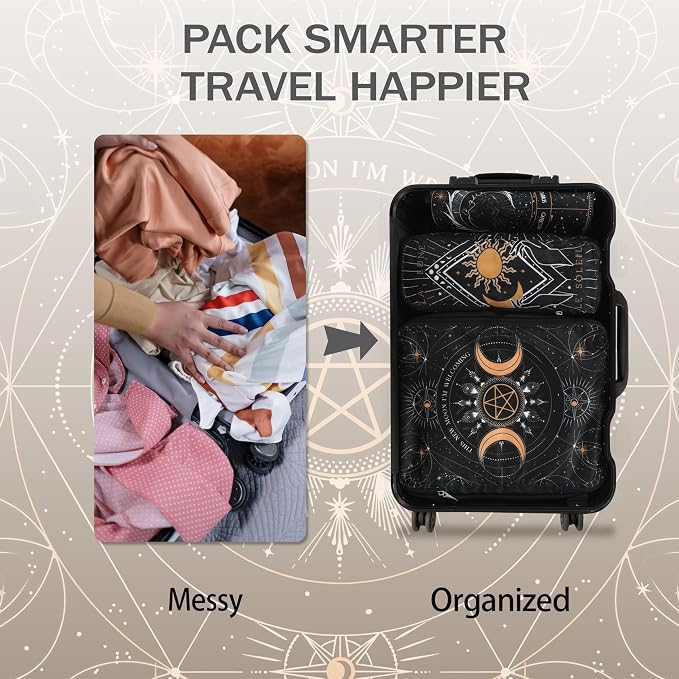 4 Pcs Compression Packing Cubes for Travel, Waterproof Luggage Organizer Washable Storage Bags Set - Packaging Cubes for Backpack Travel and Carry-Ons - Image 6