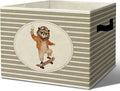 Rustic Lion Skateboarding Storage Bins Boxes with Handles | toys books clothes, grey striped nursery foldable basket for organizing bedroom toddler room playroom by Unknown