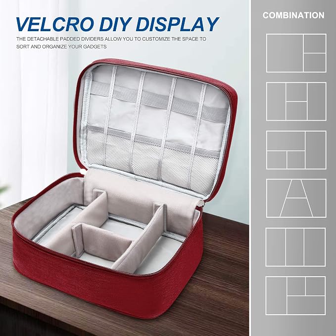 SELLYFELLY Electronics Organizer Travel Universal Cable Organizer Bag Waterproof Electronics Accessories Storage Cases for Cable, Charger, Phone, USB, SD Card, Hard Drives, Power Bank, Cords - Image 8