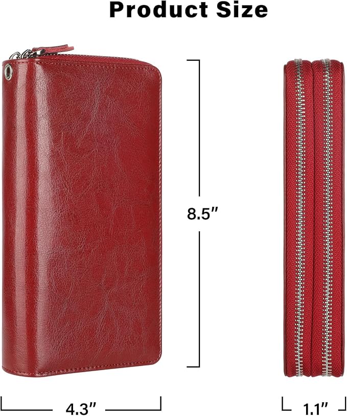 Small Compact Women Wallet RFID Blocking Genuine Leather Bifold Purse with ID Windows - Image 6