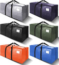 VELVETSURE Heavy Duty Extra Large Moving Bags W/Backpack Straps - Strong Handles & Zippers, Storage Totes For Space Saving, Fold Flat, Alternative to Box and Bin (Set of 6, Multicolor) by VELVETSURE