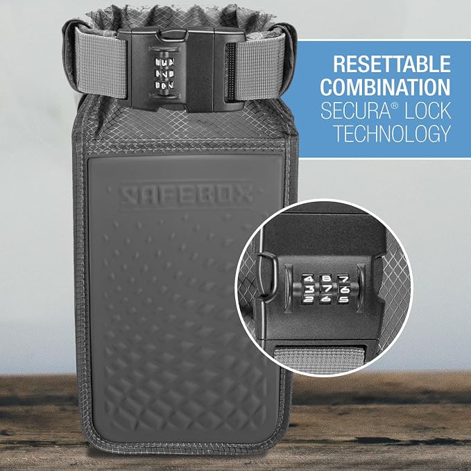 Lewis N. Clark Safebox Portable Safe with Anti Theft Combination Lock and Slash Resistant Material to Protect Wallet, iPhone and Valuables at the Beach, Pool, Camping + Hotel, Small - Image 8