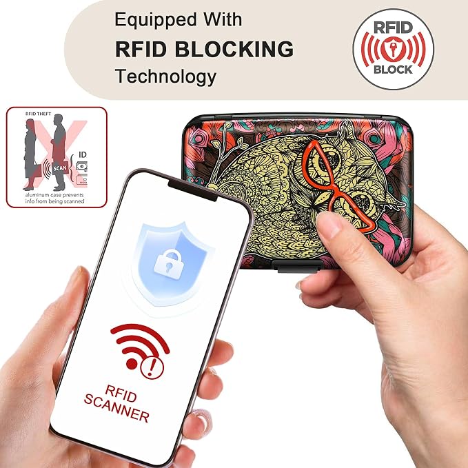 RFID Aluminum Wallet Credit Card Protector Case Holder for Men Women | Mini RFID Aluminum Wallet Credit Cards Holder Business Card Case Metal ID Case for Men Women - Image 2