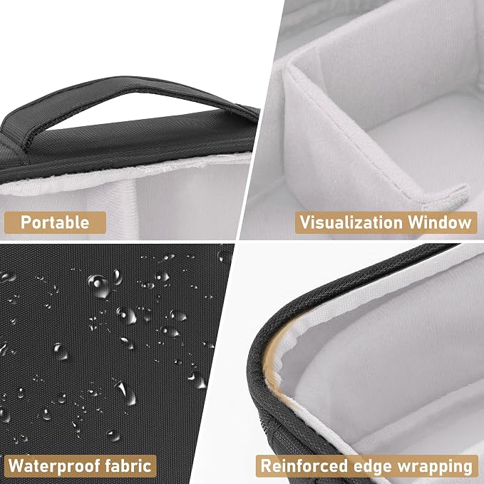 AKOZLIN Cable Organizer Bag, Padded Electronic Organizer Travel Case | Double Layer Cord Organizer Case 3pcs/set, DJ Cable File Accessories Bag with Adjustable Divider, Clear - Image 4