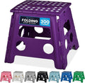 Handy Laundry Folding Step Stool 13 Inch, Purple, Non-Slip Holds 300 lbs | 13 Inch, Purple, Foldable Collapsible Step Stool, Non-Slip, Holds 300 lbs, Kitchen Bathroom Bedroom, Adults by Handy+Laundry