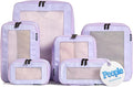 Compression Packing Cubes for Travel, 6-Pack, Purple | Solves overpacking, 6-Piece set fits most suitcases, 50% Space savings, Compression luggage organizer bags by Aerotrunk