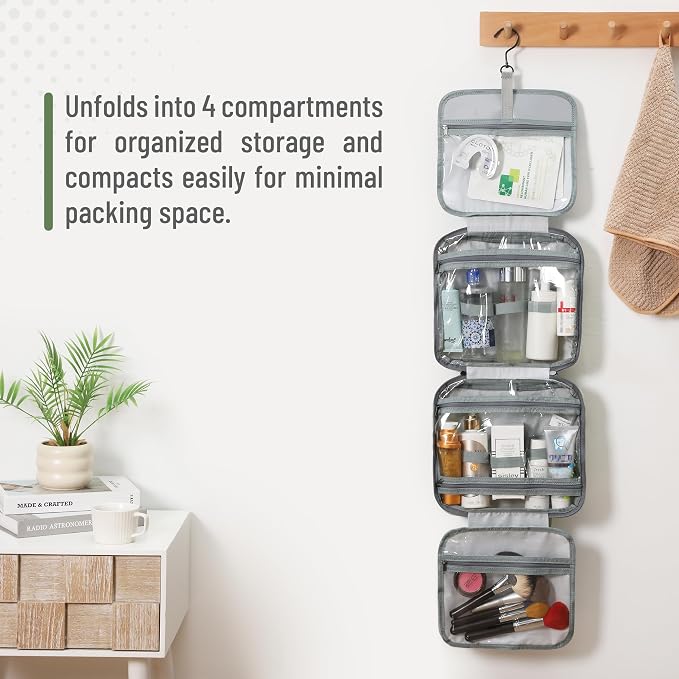 Ms. Pen- Travel Toiletry Bag Organizers, Sage Green | Makeup Travel Bag for Toiletries with Hanging Hook, Water-Resistant - Image 7