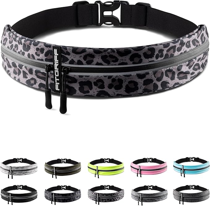 Fitgriff® Running Belt for Men & Women - Secure Jogging Pouch for Phone, Keys & Essentials - For All Cell Phones by FITGRIFF