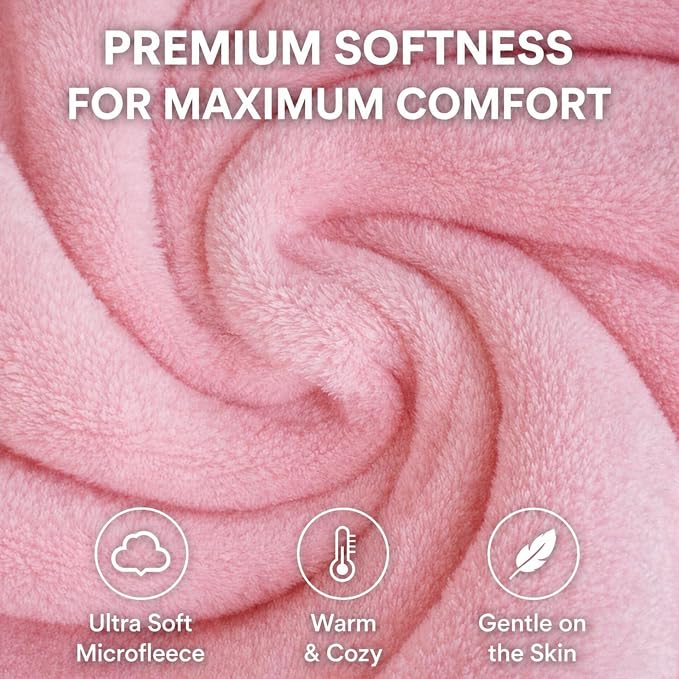 Travel Blanket Airplane Compact with Bag, Soft 40" x 60" Blanket with Luggage Strap & Underseat Personal Item Organizer for Flights, Home & Office, Pink - Image 6