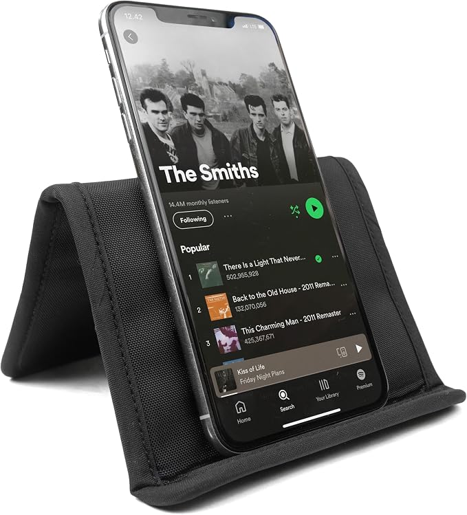 Airplane Phone Holder - Foldable Phone Stand for Plane Travel | Cordura Fabric, Tabletop Mount Desk, Plane Tray Seat back, Treadmill, Fits iPhone Cell Phone, 9 x 4.3 in - Image 9
