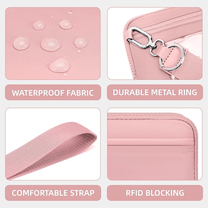 FODOKO Wristlet wallets for Women RFID crossbody bags with 4 Zippers | Checkered quilted nylon with credit card slots, cell phone organizer, and coin purse for travel and everyday carry - Image 5