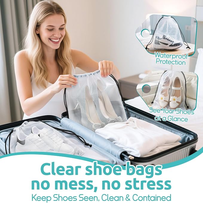 ALL INCLUDED - 12 Set Packing Cubes for Suitcases Carry On, Travel Essentials/Accessories Luggage Organizer Bags Set, Includes Cubes, Shoes Bag, Matte Cosmetic Bag, Zipper Bags - Image 4