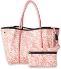 POPUPS Large Neoprene Tote Bag for Women - Everyday Designer Handbag for Travel Work and Beach with Pockets and Zipper Pouch by POPUPSBrand