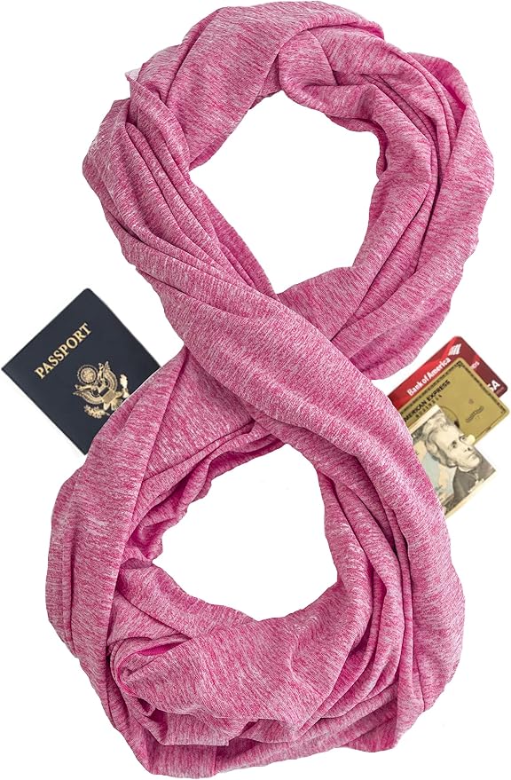 Zero Grid Infinity Travel Scarf Loop with Hidden Zipper Pockets for Passport, Phone, Cash, Cards by ZeroGrid