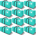 VELVETSURE 12 Pack Heavy Duty Large Moving Bags W/Backpack Straps - Strong Handles & Zippers, Storage Totes For Space Saving, Fold Flat, Alternative to Moving Box and Storage Bin, Aquamarine by VELVETSURE