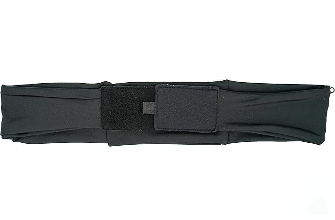 3 Pocket Adjustable Running Belt Waist Pack, Fanny Pack For Working Out With Sweat Resistant Backing, Holds All iPhone Models (Black/Black, X-Small) - Image 3
