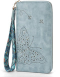KITEVIUN RFID Wallet Women, Large Capacity Butterfly Cell Phone Clutch Purses Ladies Wristlet Wallets for Women by KITEVIUN