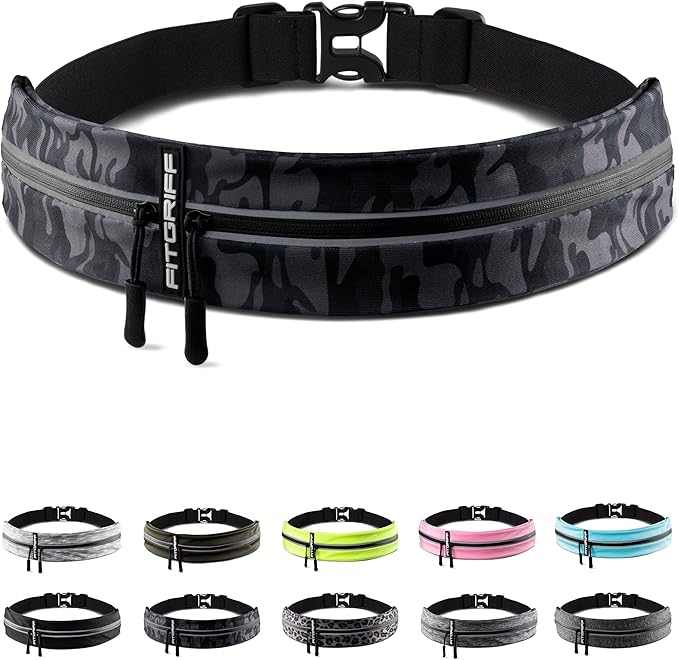 Fitgriff® Running Belt for Men & Women - Secure Jogging Pouch for Phone, Keys & Essentials - For All Cell Phones by FITGRIFF