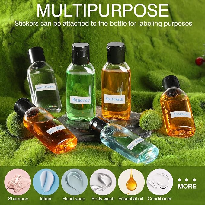 Travel Bottles for Toiletries TSA Approved 6Pack 1.69oz Leak Proof | Small Plastic Squeeze Bottle Refillable Empty Mini Travel Size Bottles Containers with Labels for Shampoo Conditioner Lotion - Image 7