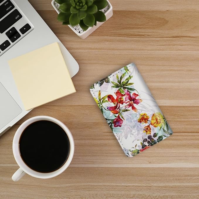 Business Card Holder，PU Leather Business Card Case Color Printing Pattern Card Holder Wallet，Pockets Magnetic Credit Card Holders for Men and Women - Flamingo - Image 6