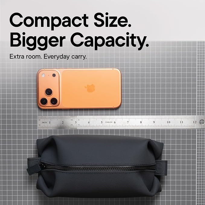 TOOLETRIES The Koby Dopp Kit Toiletry Bag – Lite 9" x 4.5" x 4.5", Charcoal | Compact silicone leak-resistant travel toiletry bag with a heavy-duty zipper that's easy to clean. - Image 12