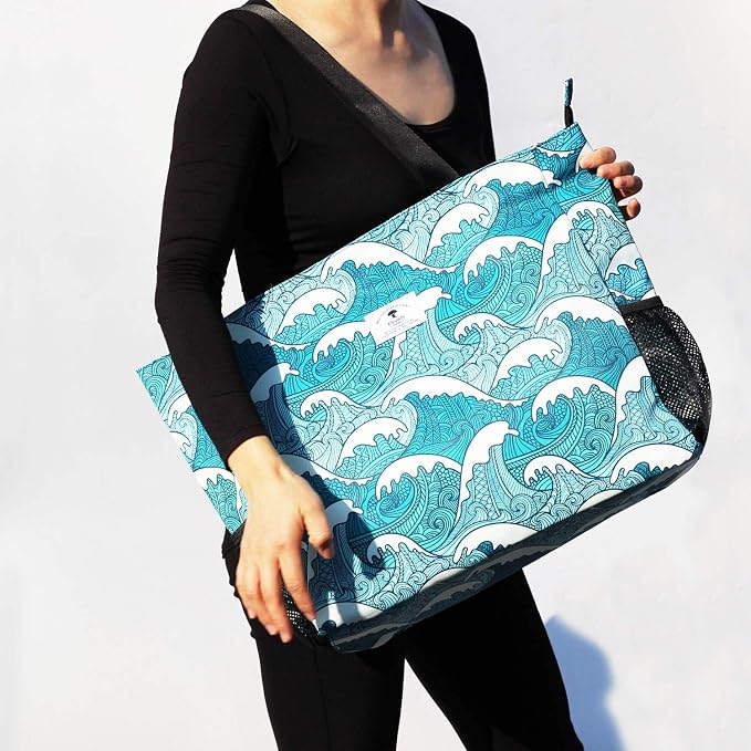 ESVAN LARGE BEACH BAG Water Resistant Lightweight 20 inch Women Oversize Tote Bag for Gym Beach Travel Pool Yoga Nurse - Image 2