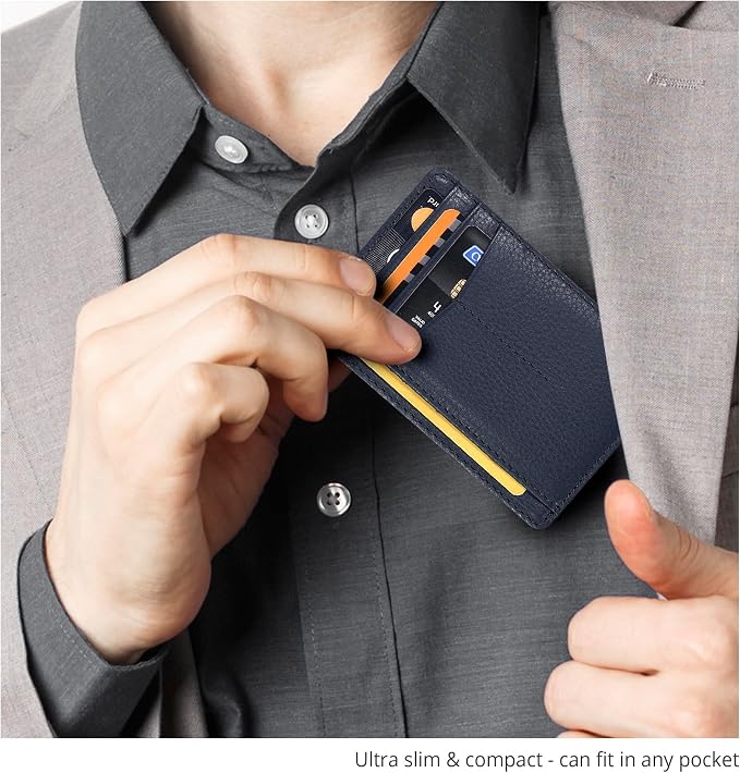 Oak Leathers Slim Minimalist Card Holder Wallet - Leather RFID Blocking - Image 6