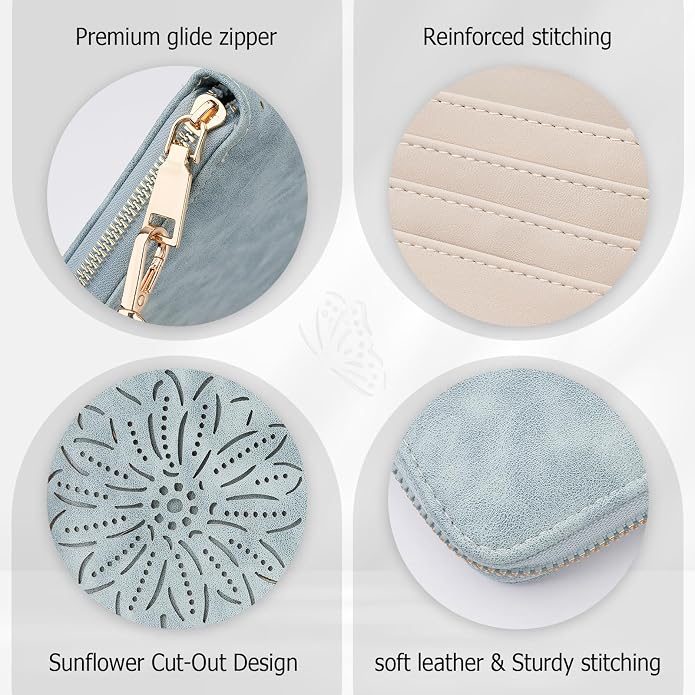 RFID Wallet Women Large Capacity Sunflower Wristlet Wallets for Women Clutch Ladies Cell Phone Purse - Image 6