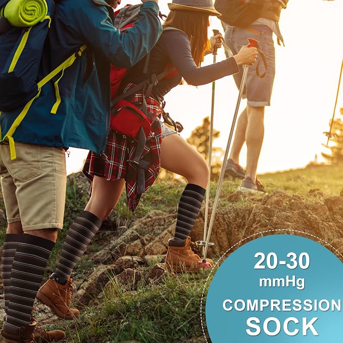 cerpite Compression Socks for Women & Men Circulation 8 Pairs Compression Socks 20-30 mmhg Best for Running,Nurse,Travel - Image 4