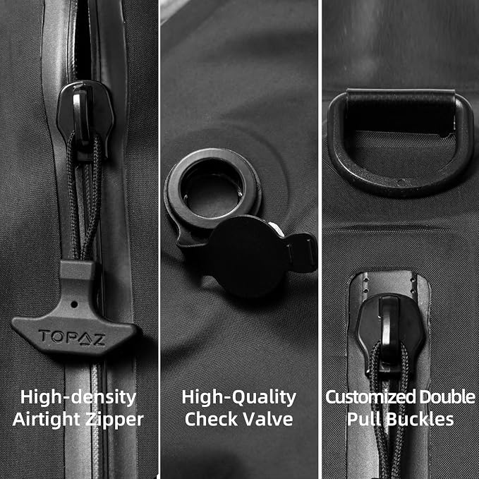 BAGAIL TPU Vacuum Bag for Travel, Reusable Compression Bag with IPX8 Waterproof Zipper, Save Space for Suitcase, Backpack and Carry on (Jet Black, Large, With Pump) - Image 6