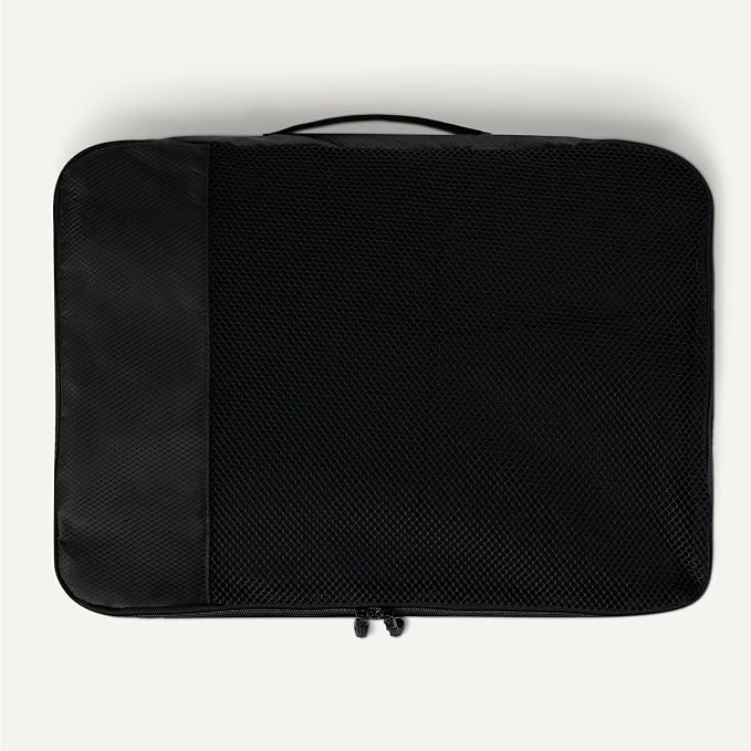 Amazon Essentials 4-Piece Packing Cubes Travel Accessories Set, Luggage Organizer with Double Zipper, Mesh Top, Space-Saving Design, Webbing Handle, 2 Medium/2 Large, Black (Previously Amazon Basics) - Image 5