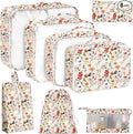 KPX 8 Set Packing Cubes for Travel, Luggage Packing Organizers Accessories Large Toiletries Bag for Clothes Shoes Cosmetics (Retro Flower) by KPX