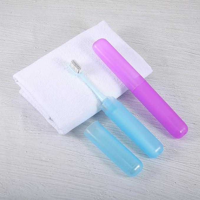VOCOSTE 2Pcs Travel Toothbrush Case, Purple&Blue | Moisture-Proof Keeps Brush Fresh, Compact for Tight Bags, 2-Pack for Sharing, Essential for Couples - Image 7