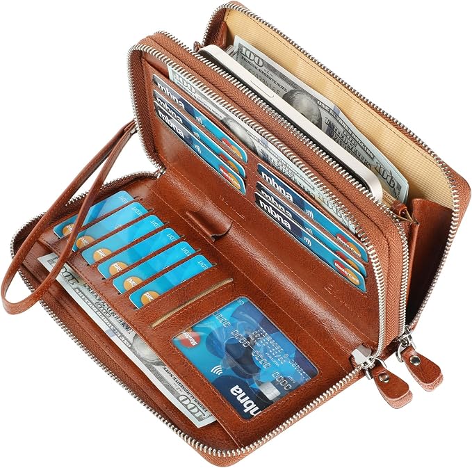 Small Compact Women Wallet RFID Blocking Genuine Leather Bifold Purse with ID Windows - Image 2