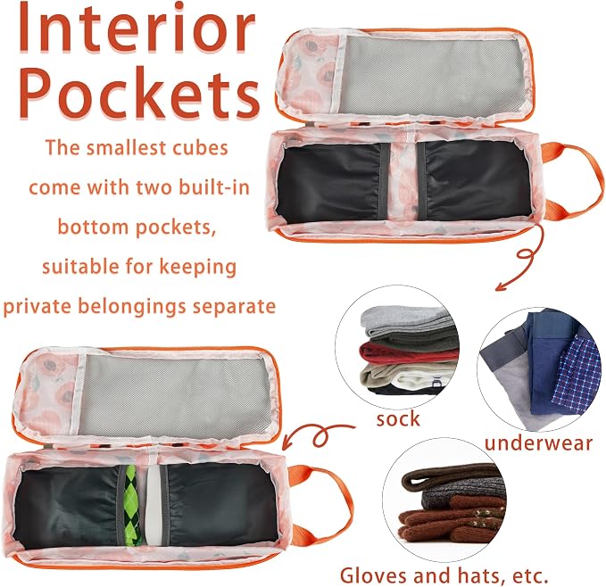 7 Pcs Compression Packing Cubes Travel for Suitcases, Luggage Organizer Washable Storage Bags Set for Backpack Travel- Packaging Cubes for Carry-Ons and Storage - Image 7