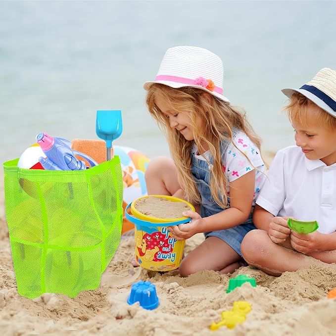 Large Mesh Beach Bag - Lightweight & Foldable Family Beach Bag with 9 Pockets for Toys, Towels & Vacation Essentials - Image 3