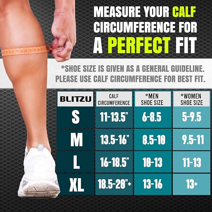 BLITZU Compression Socks for Women and Men 20-30mmHg-Circulation Support | Graduated Pressure, Leg Swelling & Pain Relief, Breathable, Everyday Wear, Running, Nurses, Shin Splints, Flight, Travel - Image 6