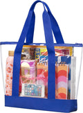 Handy Laundry Clear Tote Bag - Zipper Closure, Long Shoulder Strap, Fabric Trimming. by Handy+Laundry