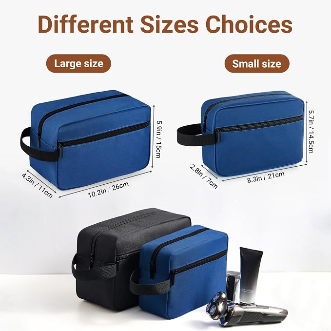 Elviros Travel Toiletry Bag for Women and Men,Lightweight Makeup Bag Hanging Dopp Kit with Shaving Compartment Cosmetic Organizer Large Tool Bag Travel Essentials,Gifts for Men(Large,Navy Blue) - Image 3