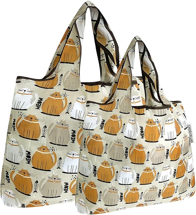allydrew Large Foldable Tote Nylon Reusable Grocery Bags by allydrew